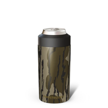 Station 2 Custom Creations FrostBuddy Universal 2.0 can cooler in a camouflage pattern with vacuum-insulated steel.