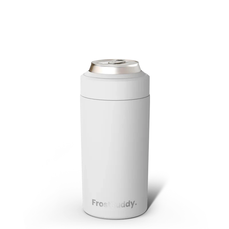 Station 2 Custom Creations white FrostBuddy Universal 2.0 vacuum-insulated stainless steel can cooler